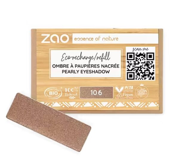 ZAO Refill Rectangle Pearly Eye Shadow 106 Bronze